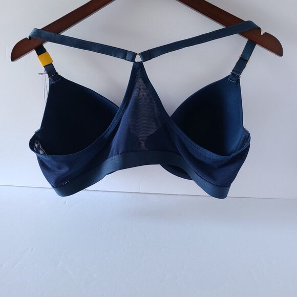 SECRET TREASURES INTIMATE MESH RACERBACK  FRONT-CLOSE T-SHIRT BRA /SIZE 40C NAVY - Picture 5 of 9